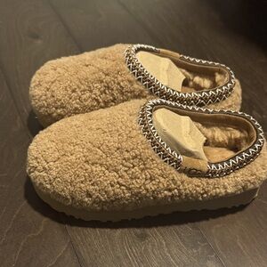 UGG Camel Sheepskin Slip-Ons
